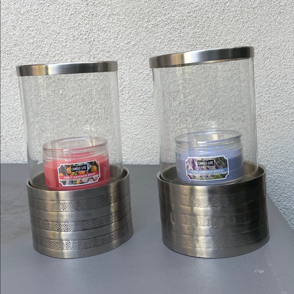 2 Stunning Hurricane Lamps NIB by PIGEON&POODLE